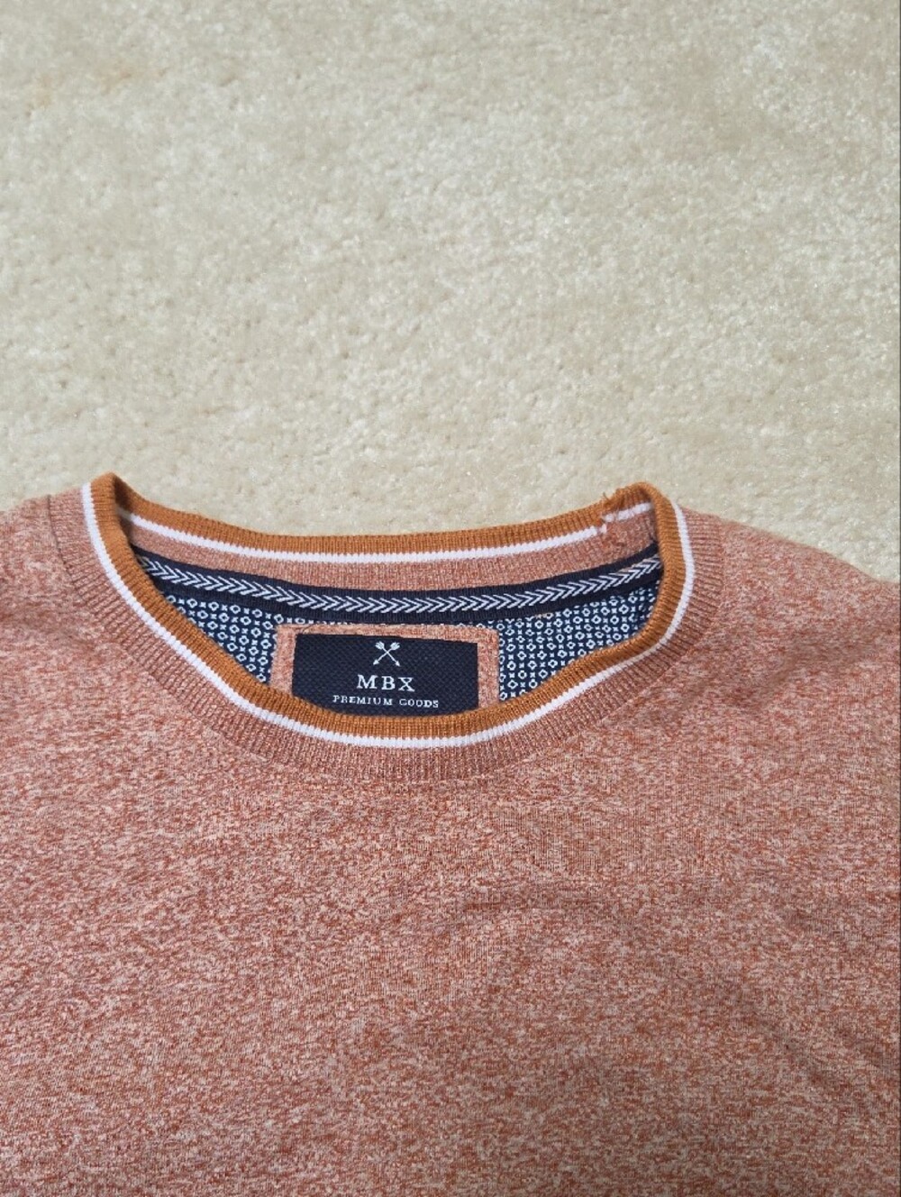 MBX Premium Goods Men's Short Sleeve Tee in Rust Orange